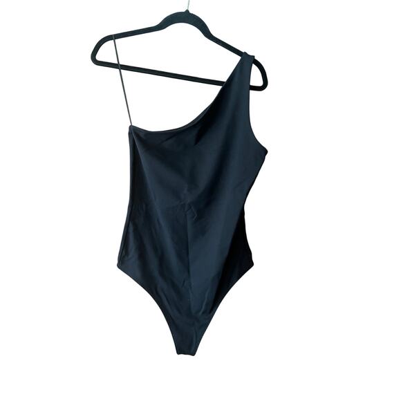 Abercrombie & Fitch Women's Seamless One Shoulder Sleeveless Bodysuit Black SZ M - Picture 1 of 10